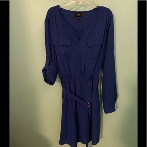 Woman’s blue dress